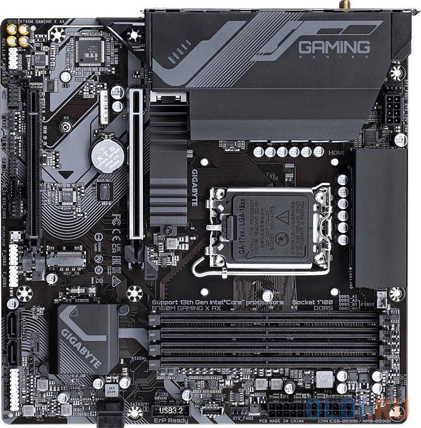 Материнская плата Gigabyte B760M GAMING X AX Soc-1700 Intel B760 4xDDR5 mATX AC`97 8ch(7.1) 2.5Gg RAID+HDMI+DP в Москвe