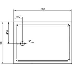 Душевой поддон Cezares Tray A-AH 90х80 акриловый (TRAY-A-AH-90/80-15-W)