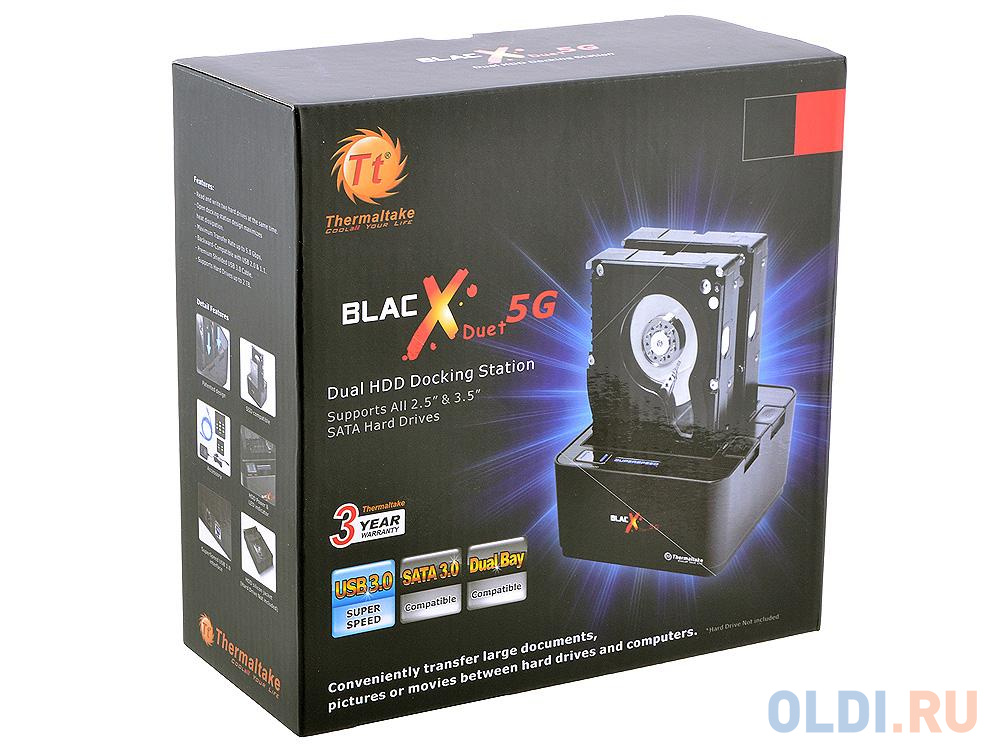 Док станция для HDD 2.5"/3.5" SATA Thermaltake BlacX Duet 5G ST0022E USB3.0 черный