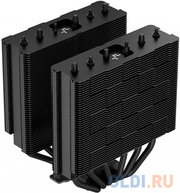 DEEPCOOL AG620 DIGITAL BK ARGB LGA1700/1200/115X/AM5/AM4 (8шт/кор, TDP 260W, PWM, DUAL Fan 120mm, 6 тепл. трубок, черный) RET