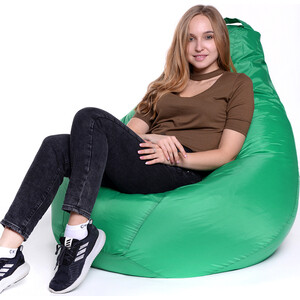 Кресло-мешок Bean-bag Груша зеленое оксфорд XL в Москвe