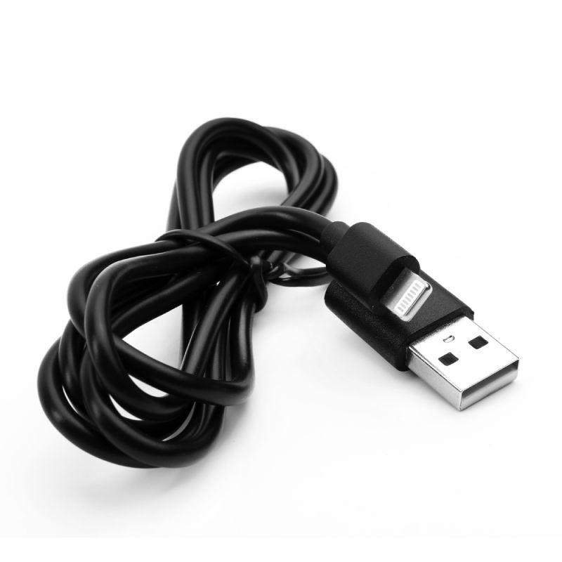 Кабель USB 2.0(Am)-Lightning 8-pin(m), 2А, 1 м, черный, ERGOLUX (15092)