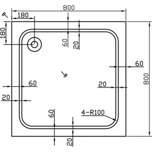 Душевой поддон Vincea VST-2AS 80х80 на каркасе, с сифоном (VST-2AS-8080) в Москвe