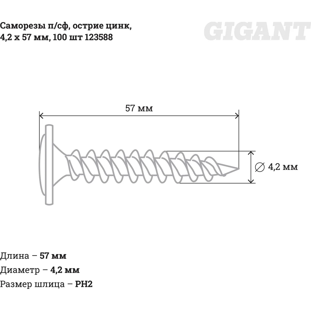 Оцинкованные саморезы Gigant в Москвe