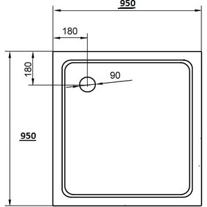 Душевой поддон Cezares Tray A-A 95x95 акриловый, с сифоном (TRAY-A-A-95-15-W)