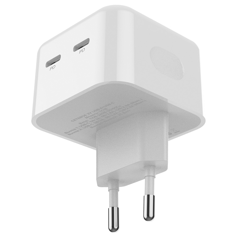 Зарядное устройство Pero TC18 USB-C + USB-C PD 35W White TC18W в Москвe