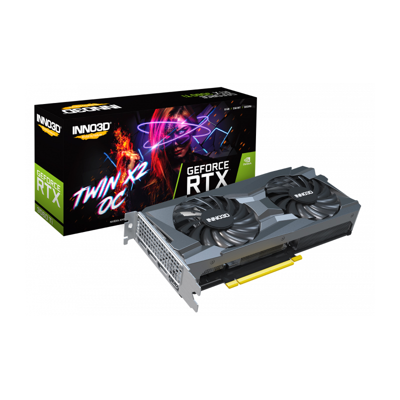 Видеокарта Inno3D nVidia GeForce RTX 3060 Ti TWIN X2 OC LHR 1410MHz PCI-E 4.0 8192Mb 14000MHz 256-bit 1xHDMI 3xDP N306T2-08D6X-119032DH