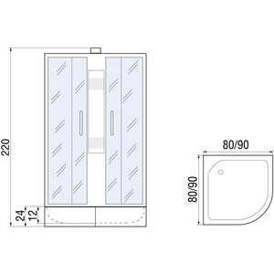 Душевая кабина River Nara Light Б/К XL 90/24 MT