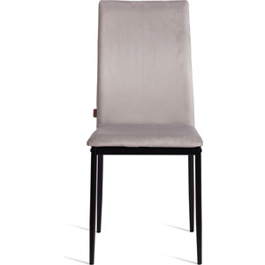 Стул TetChair CAPRI (mod. BC565-DC), металл, флок, 43 х 53 х 92 см, Light grey (светло-серый) HLR14 / черный (21262)