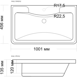 Раковина мебельная Madera Adel 100х45 (4627173210263)