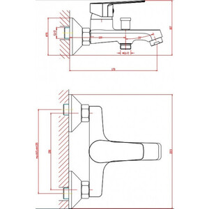 Смеситель для ванны Orange Loop с душем, белый (M26-100W)