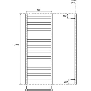 Полотенцесушитель электрический Point П10 500х1000 хром (PN83150E)