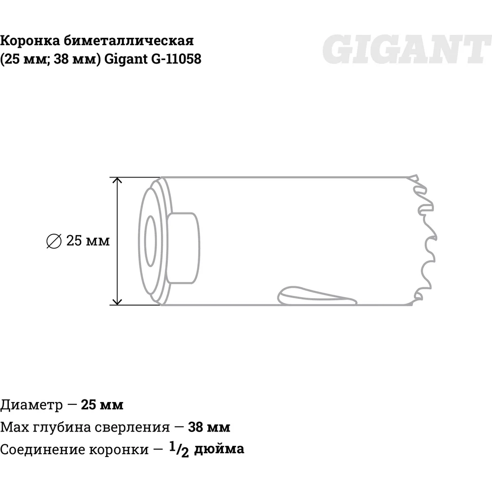 Биметаллическая коронка Gigant в Москвe