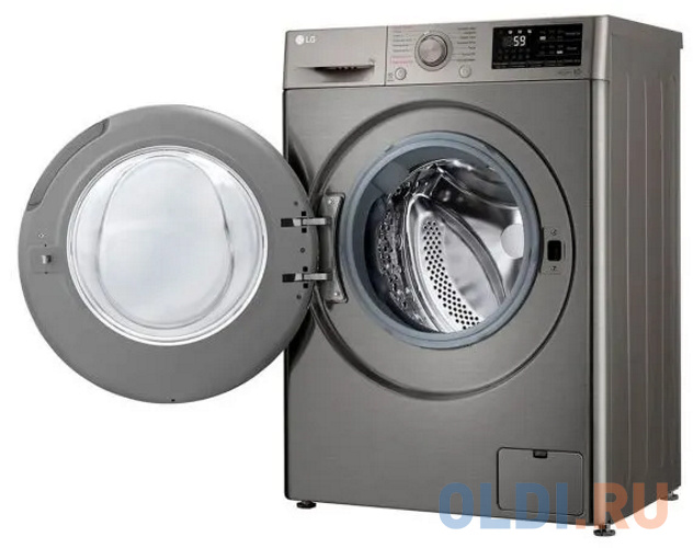 Стиральная машина LG Electronics/ Узкая стиральная машина с функцией пара, 85x60x45, 7 кг, 1200 об/мин, дисплей LED, корпус серебристый/люк черный