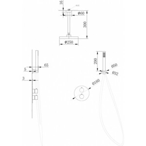 Душевая система Abber Wasser Kreis встраиваемая, черная матовая (AF8121B) в Москвe