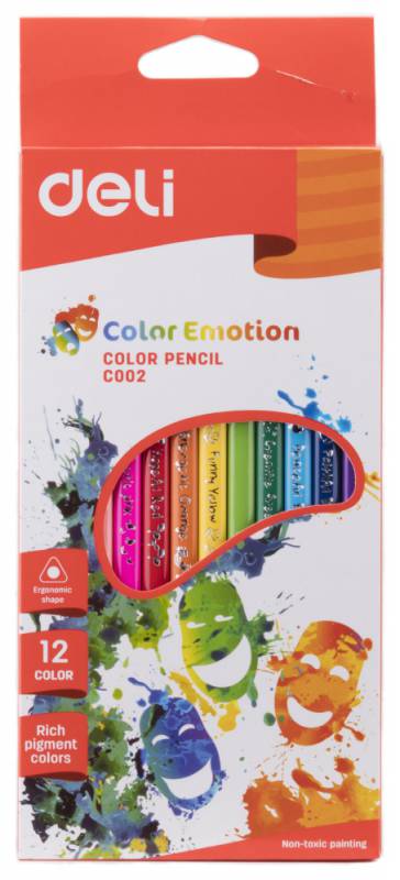 Карандаши цветные Deli Color Emotion 12 цветов EC00200 (24 шт. в уп-ке)