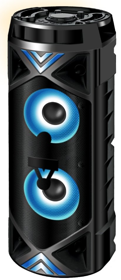Портативная акустика Ginzzu GM-209, 50 Вт, FM, USB, microSD, Bluetooth, подсветка, черный