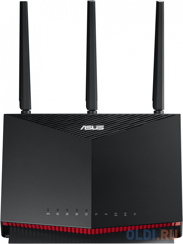 ASUS RT-AX86S // роутер 802.11 a/b/g/n/ac/ax, до 861 + 4804Мбит/c, 2,4 + 5 гГц, 3 антенны, USB, GBT+2,5GBT LAN ; 90IG05F0-MO3A00