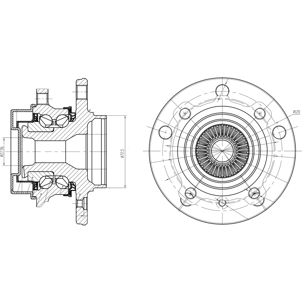 Передняя ступица для автомобиля bmw 1 (f20) (11-)/3 (f30) (11-) xdrive TRIALLI