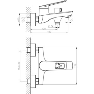 Смеситель для ванны Haiba хром (HB60595)