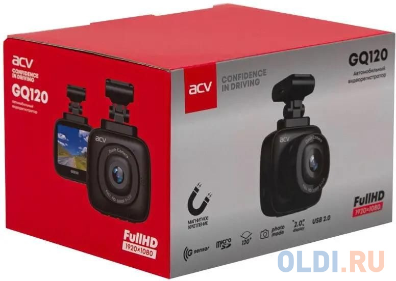 Видеорегистратор ACV GQ120 черный 1080x1920 1080p 120гр. GPCV1167 в Москвe