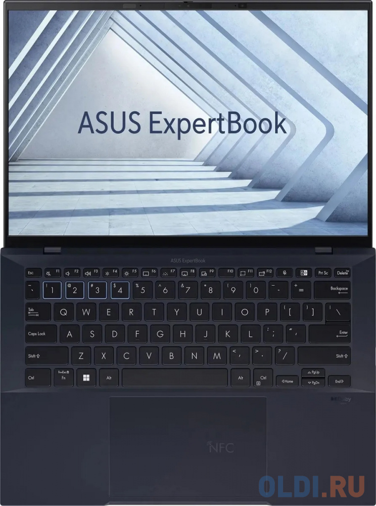 Ноутбук/ ASUS B9403CVAR-KM1219X 14"(2880x1800 OLED)/Intel Core 5 120U(1.4Ghz)/16384Mb/1024PCISSDGb/noDVD/Int:shared/Cam/BT/WiFi/63WHr/war 1y/0.99