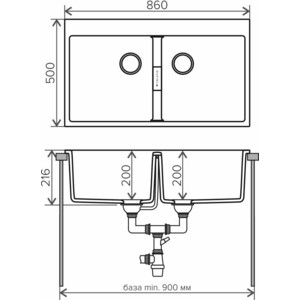 Кухонная мойка Tolero Loft TL-862 №923 белый (473950)