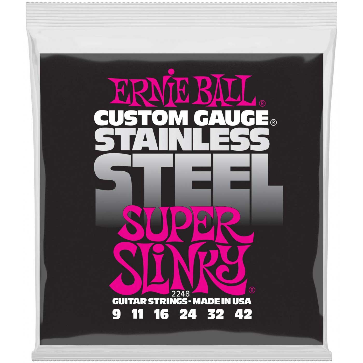 Струны для электрогитары ERNIE BALL 2248 Stainless Steel Slinky Super 9-42