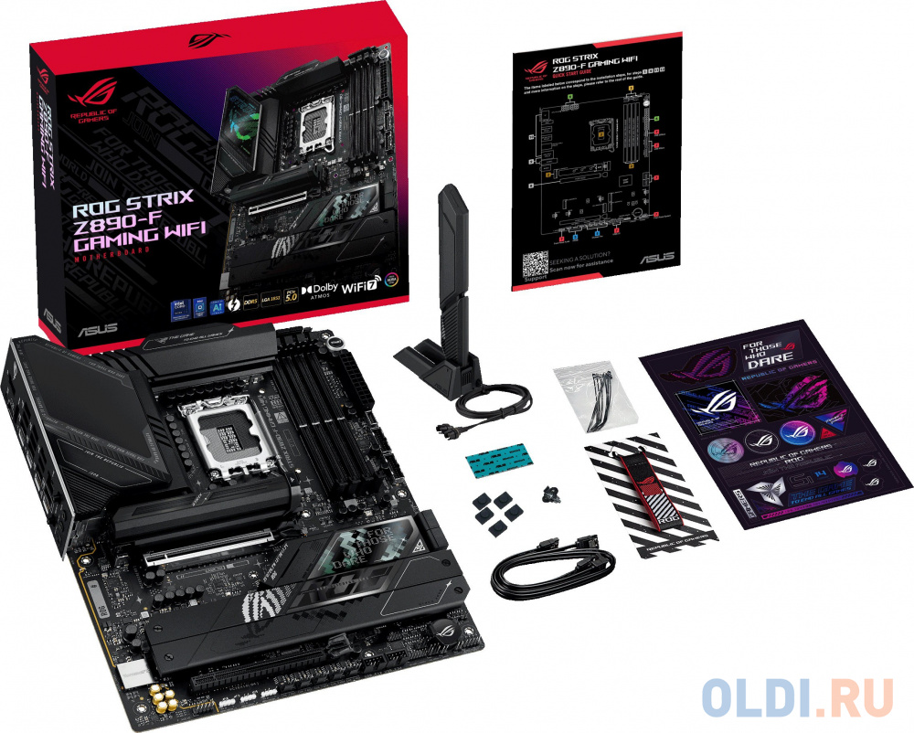 ASUS ROG STRIX Z890-F GAMING WIFI, LGA1851, Z890, 4*DDR5, 4*SATA, 5*M.2, 8*USB 3.2, 2*Type-C, 2*PCIx16, 2*Thunderbolt™ 4, HDMI+DP, ATX; 90MB1I40-M0EAY в Москвe