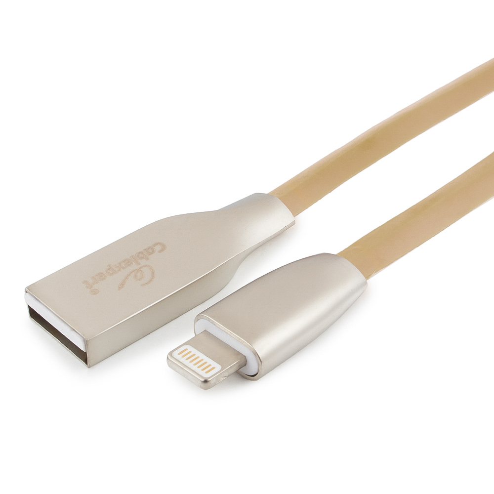 Кабель USB2.0-Lightning 8-pin, Cablexpert, 1m, золотистый, серия Gold, блистер (CC-G-APUSB01Gd-1M)