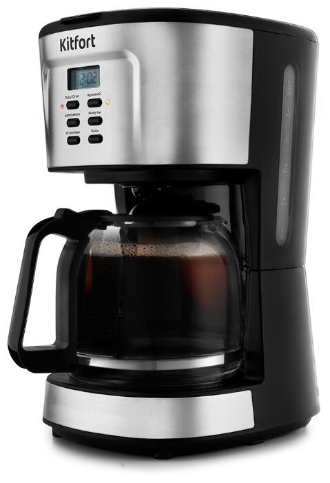 Кофеварка капельная Kitfort KT-727, 900 Вт, кофе молотый, 1.8 л/1.8 л, дисплей, черный