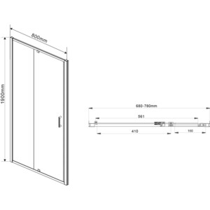 Душевая дверь Vincea Intra VDP-1I 70/80x190 прозрачная, хром (VDP-1I7080CL) в Москвe