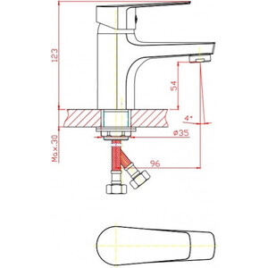 Смеситель для раковины Orange Loop с донным клапаном, черный (M26-021B, LM8500BL) в Москвe