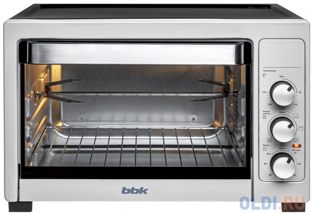 Мини-печь BBK OE3884MC silver (Объем 38л, мощность 1800 Вт) (OE3884MC (S)) в Москвe