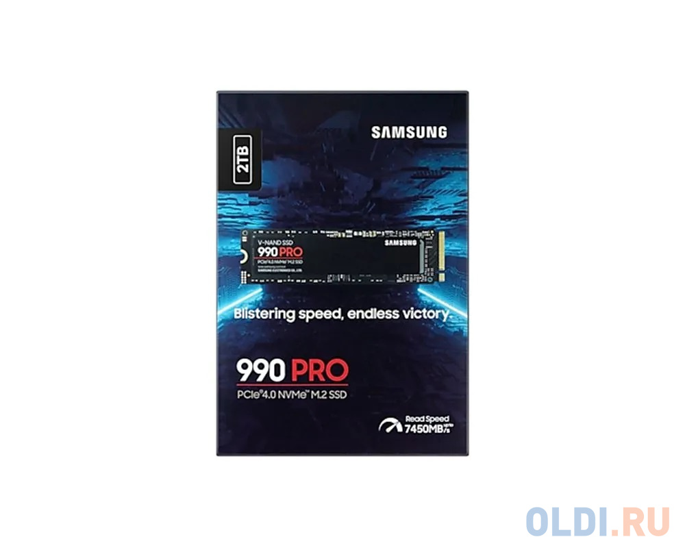 Твердотельный накопитель/ Samsung SSD 990 PRO, 2000GB, M.2(22x80mm), NVMe 2.0, PCIe 4.0 x4, V-NAND TLC, R/W 7450/6900MB/s, IOPs 1 400 000/1 550 000, D