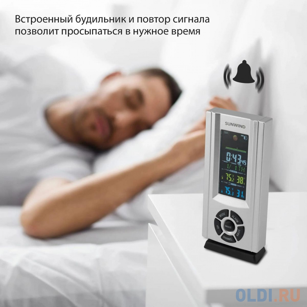 Погодная станция SUNWIND SW-WSH143-COLOR,  серебристый