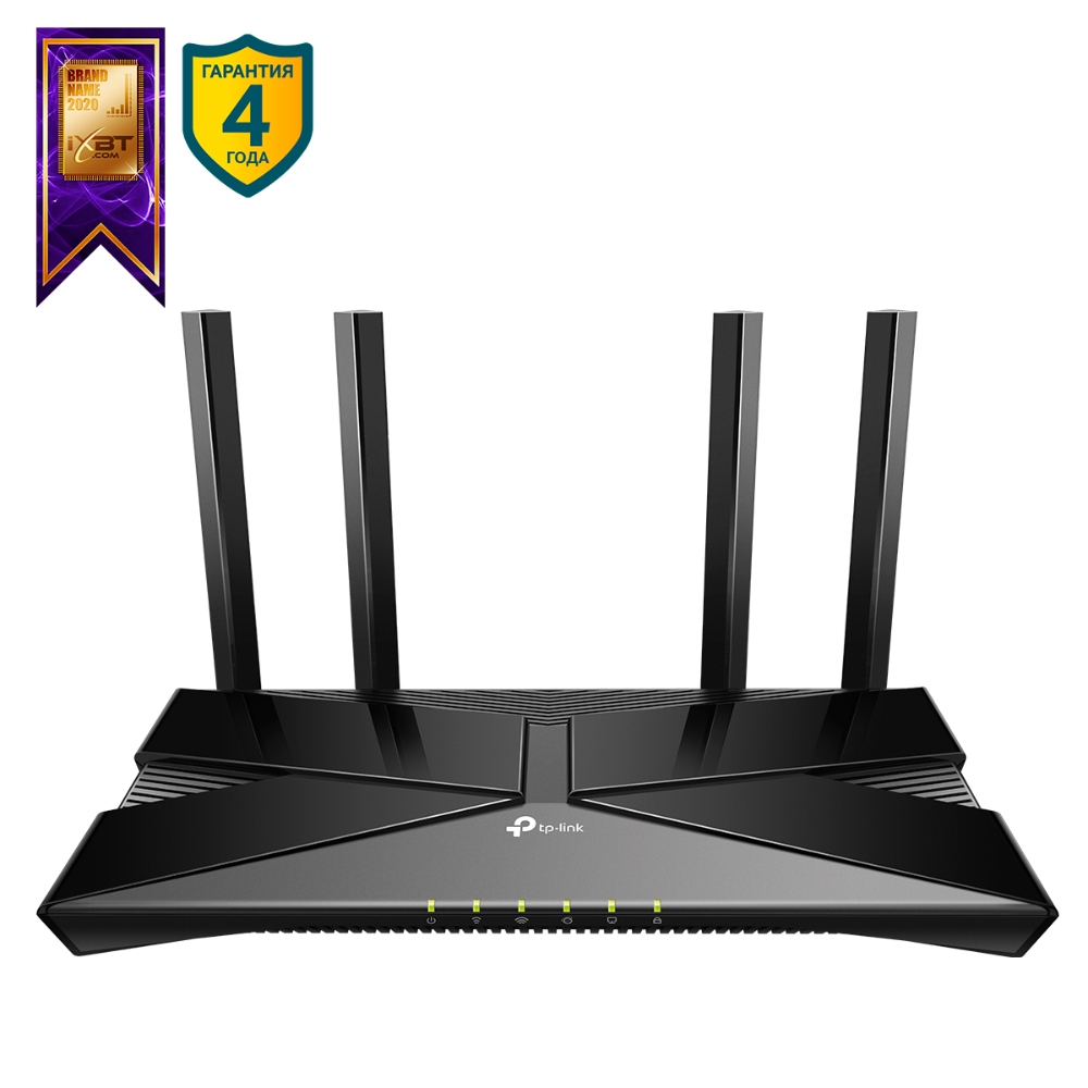 Wi-Fi роутер TP-Link Archer AX1800, 802.11a/b/g/n/ac/ax, 2.4 / 5 ГГц, до 1.78 Гбит/с, LAN 4x1 Гбит/с, WAN 1x1 Гбит/с, внешних антенн: 4