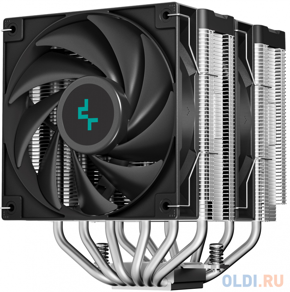 DEEPCOOL AG620 DIGITAL LGA1700/1200/115X/AM5/AM4 (8шт/кор, TDP 260W, PWM, DUAL Fan 120mm, 6 тепл. трубок, черный) RET в Москвe