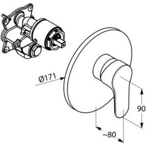 Смеситель для душа Kludi Objekta встраиваемый, для 88011 (326550575)