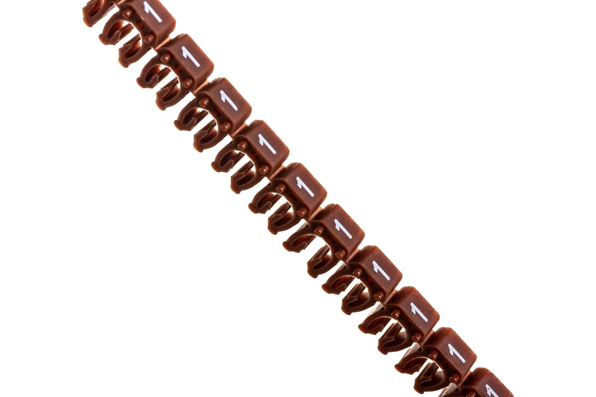 Маркер для кабеля DKC Quadro 9.4 мм, 1 шт., сечением 1.5-2.5мм символ 1, коричневый ( MKF1S2 )