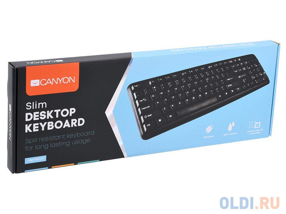 Клавиатура CANYON CNE-CKEY01-RU (Wired USB, 104 keys, Black в Москвe