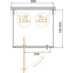 Душевой уголок Cezares Molveno BA2 90x80 прозрачный, хром (MOLVENO-BA2-90/80-C-Cr-IV)