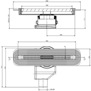 Душевой лоток Pestan Confluo Slim Line 750 мм (13100034)