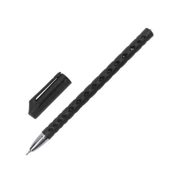 Ручка шариковая масляная BRAUBERG "Orient", ЧЕРНАЯ, корпус черный, игольчатый узел 0,7 мм, линия письма 0,35 мм, 143000 (48 шт.)