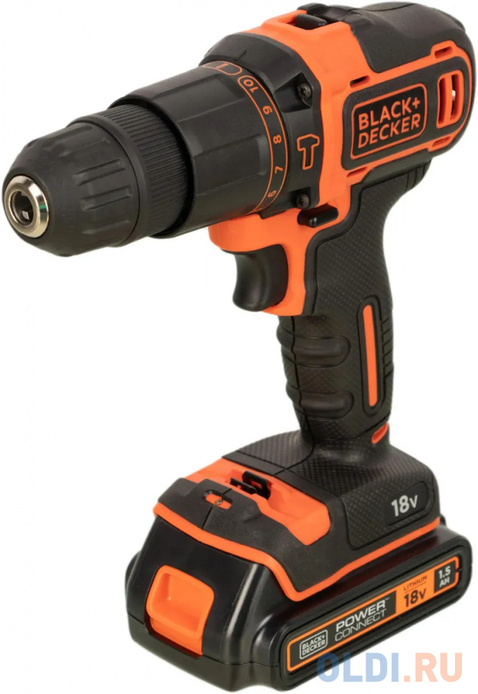 Дрель-шуруповерт Black+Decker BDCHD18KB-QW аккум. патрон:быстрозажимной (кейс в комплекте)