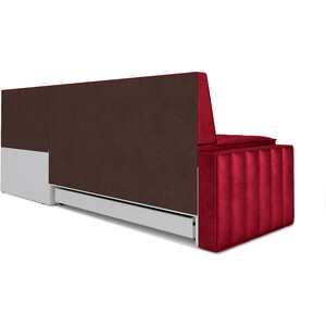 Кухонный диван Mebel Ars Вермут правый угол (бархат красный STAR VELVET 3 DARK RED) 193х82х113 см