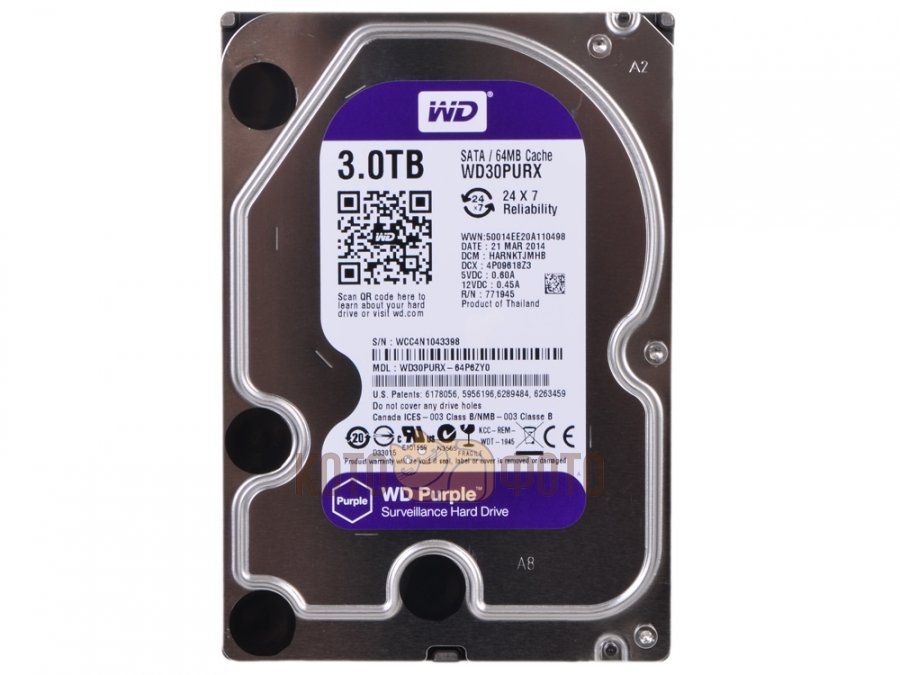 Жесткий диск WD Purple 3Tb (WD30PURX) в Москвe