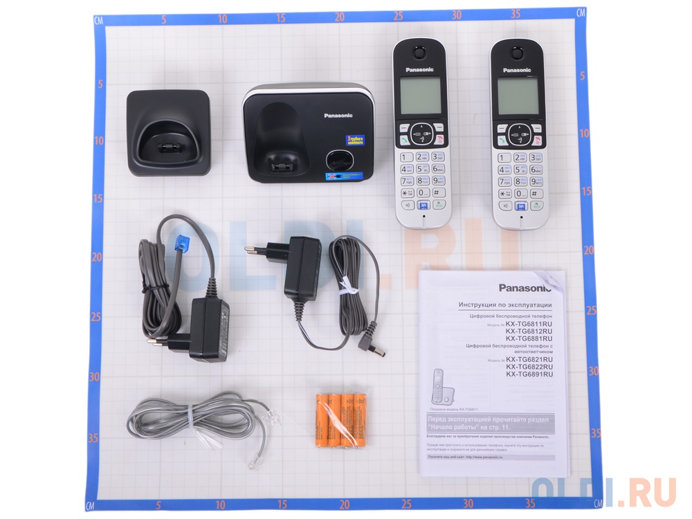 Телефон DECT Panasonic KX-TG6812RUB АОН, Caller ID 50, Спикерфон, Эко-режим, Радионяня, + дополнительная трубка