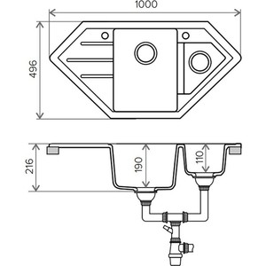 Кухонная мойка Tolero Classic R-114 №911 черный (765841)