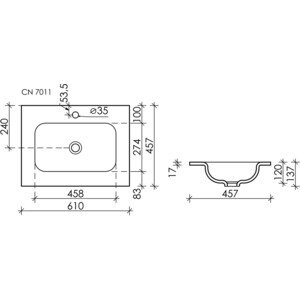 Раковина мебельная Ceramica Nova Element 61х46 (CN7011)